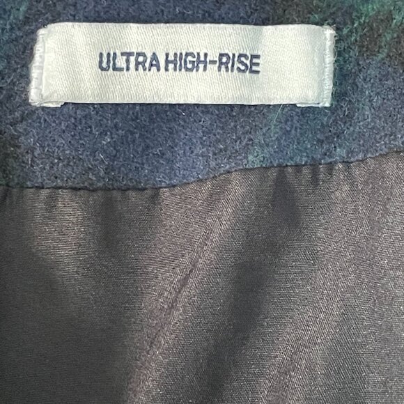 Hollister Plaid Ultra Hi Rise Mini Skirt A-line Lined Preppy Blue Green Y2K M - Picture 5 of 15